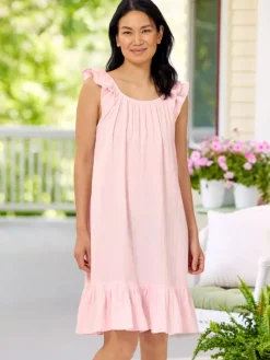 Ella Simone Cloud Soft Double-Cotton Gauze Nightgown