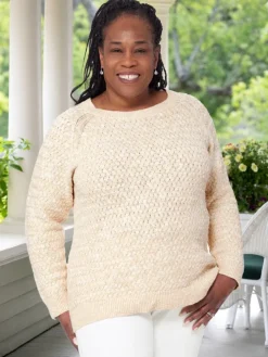 Ella Simone Cotton and Linen Boatneck Sweater
