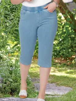 Ella Simone Cotton Terry Flex Capri Pants
