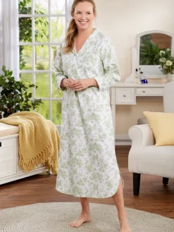 Ella Simone Countryside Toile Portuguese Flannel Nightgown