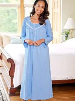 Ella Simone Cozy Nights Sweater-Knit Nightgown