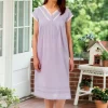 Ella Simone Crochet Lace Trim Cotton Nightgown