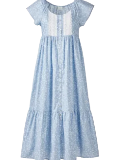 Ella Simone Eyelet Elegance Tiered Cotton Lawn Nightgown