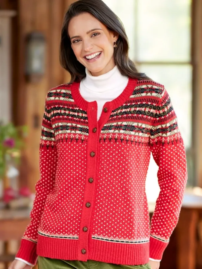 Ella Simone® Fair Isle Cotton Cardigan