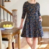 Ella Simone Fit-and-Flare Etched Floral Dress