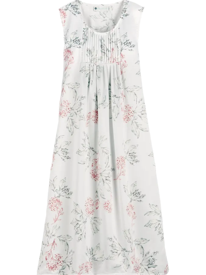 Ella Simone Floral Brushed-Back Satin Nightgown