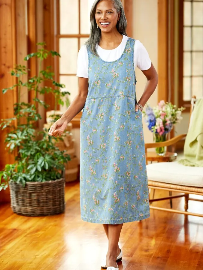 Ella Simone Floral Denim Jumper