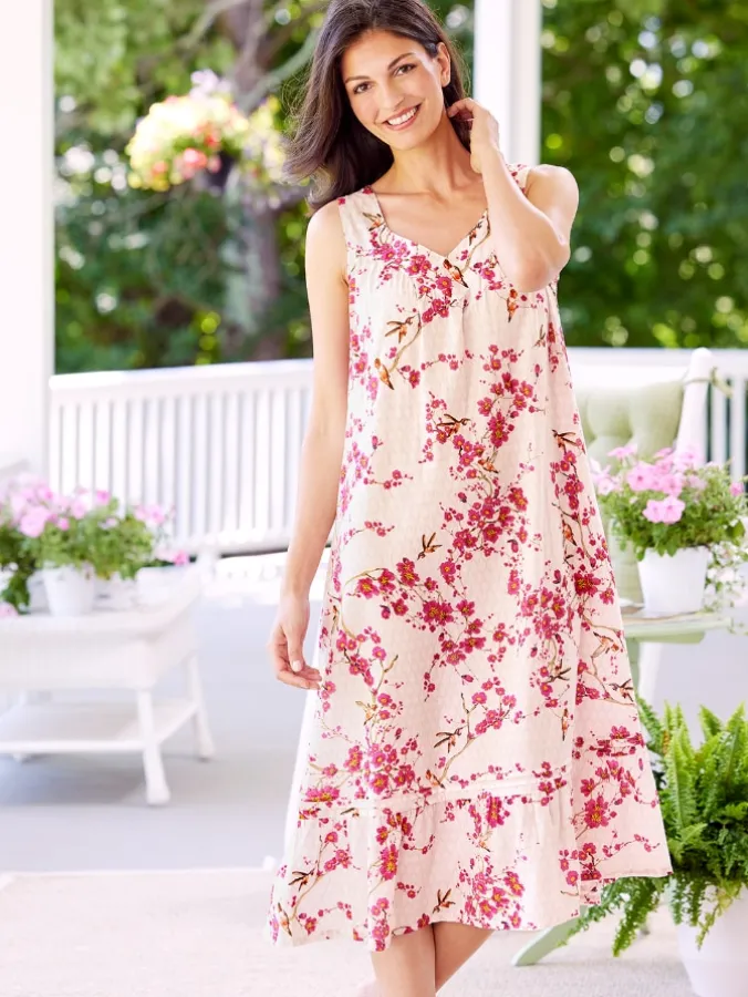 Ella Simone Hummingbird Cotton Lawn Nightgown