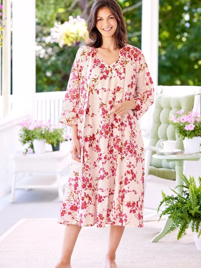 Ella Simone Hummingbird Cotton Lawn Wrap Robe