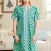 Ella Simone Indigo Dreams Lotus Print Nightgown