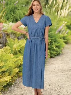 Ella Simone Lightweight Denim Wrap Dress