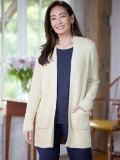 Ella Simone Open-Stitch Cotton Cardigan