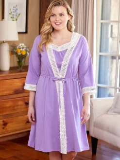 Ella Simone Point de Venise Lace Short Robe