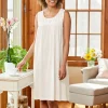 Ella Simone Pointelle Cotton Sleeveless Chemise