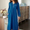 Ella Simone Polka-Dot Knit Long Nightshirt