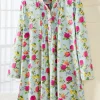 Ella Simone Soft Knit Floral Pintuck Cotton and Modal Tunic