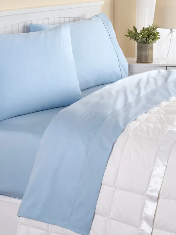 Ella Simone Solid Color Portuguese Cotton Sateen Sheet Set