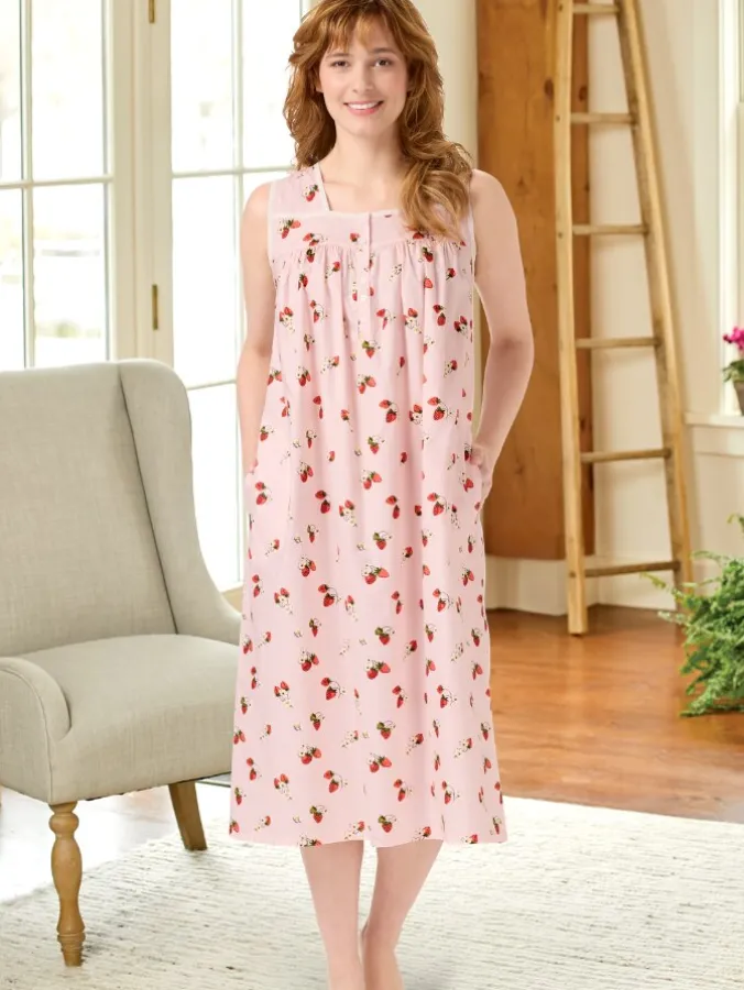Ella Simone Strawberry Fields Cotton Nightgown
