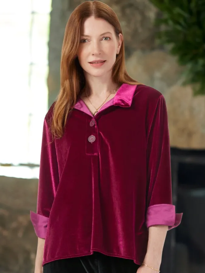 Ella Simone Stretch-Velvet Tunic