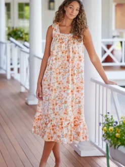 Ella Simone Sunset Poppy Floral Cotton Nightgown