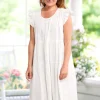 Ella Simone Swiss Dot Tiered Cotton Lawn Nightgown