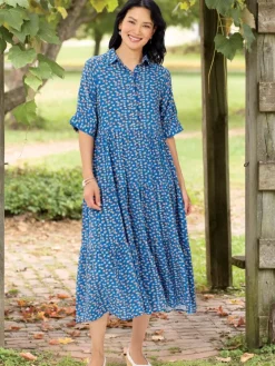 Ella Simone Tiered Floral Midi Dress