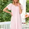 Ella Simone Touch of Satin Nylon Tricot Short Nightgown