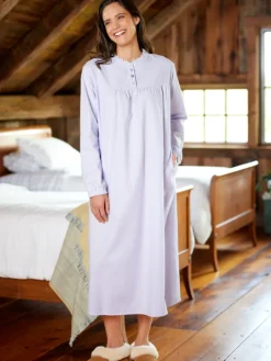 Ella Simone Victorian Ruffle Cotton Flannel Nightgown