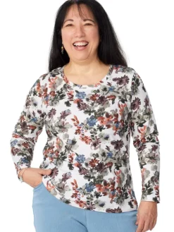 Ella Simone Watercolor Bouquets Knit Top