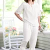 Ella Simone White Eyelet Cotton Lawn Pajamas