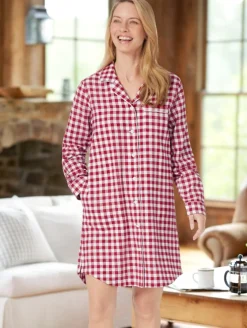 Ella Simone® Women's Gingham Flannel Nightshirt
