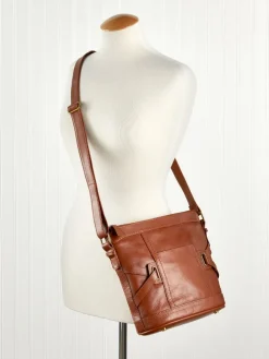 Ella Simone Woodstock Leather Bucket Bag