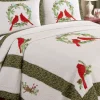 Embroidered Cardinal Cotton Quilt or Pillow Sham