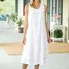Embroidered Flowers Cotton Nightgown