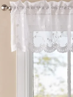 Embroidered Scalloped Rod Pocket Valance