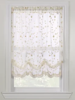 Embroidered Scalloped Rod Pocket Balloon Panel