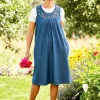 Embroidered Sleeveless Denim Muumuu