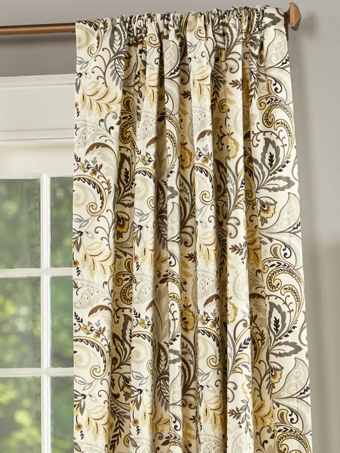 Emerson Swirls Lined Rod Pocket Curtains