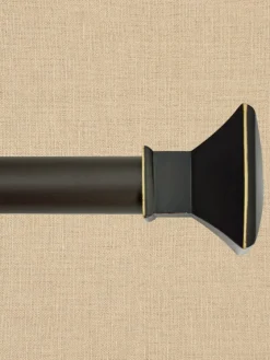 Empire Black/Gold Adjustable Curtain Rod With Quad Finial, 1 Inch