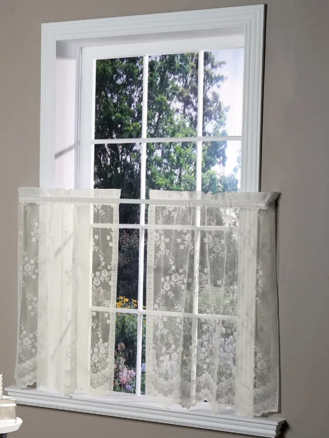 Enchanted Gardens Lace Rod Pocket Tiers by Country Curtains®