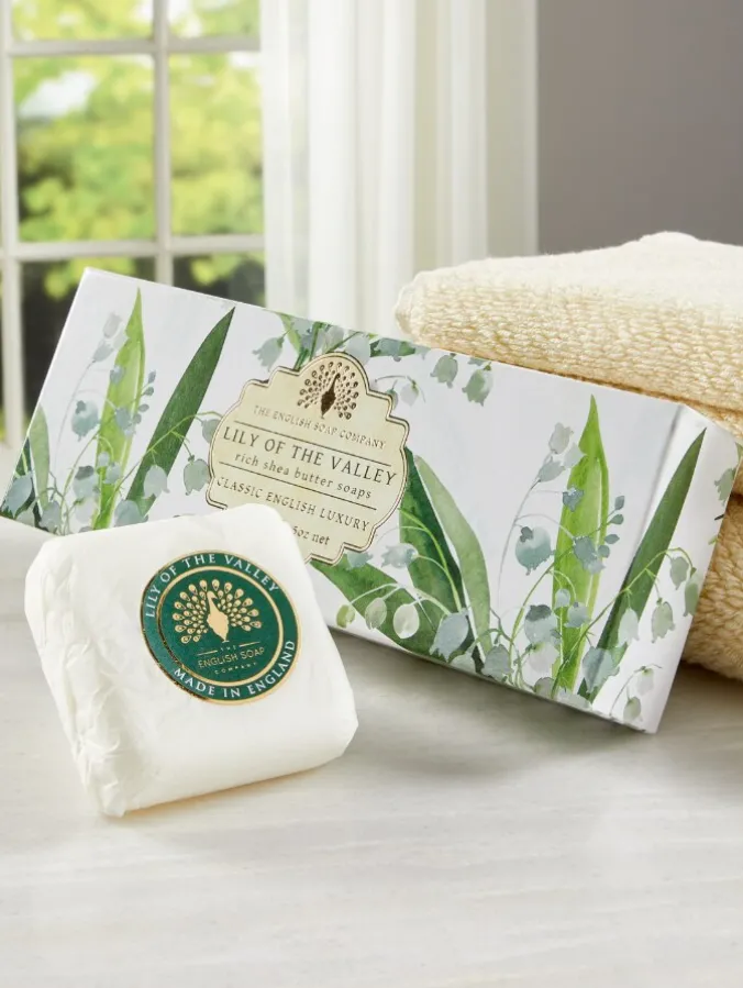 English Soap Company Lily of the Valley Soap Gift Box, Set of 3