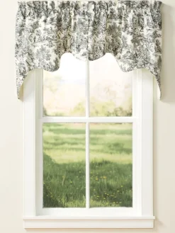 Essex Toile Lined Rod Pocket Empress Swag Pair by Country Curtains®