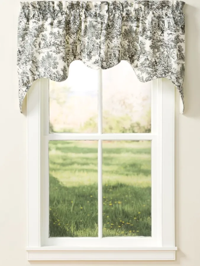 Essex Toile Lined Rod Pocket Empress Swag Pair by Country Curtains®