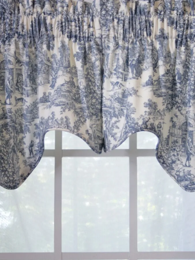Essex Toile Lined Rod Pocket Empress Swag Pair by Country Curtains®
