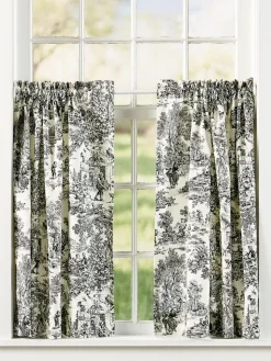 Essex Toile Rod Pocket Tiers by Country Curtains®