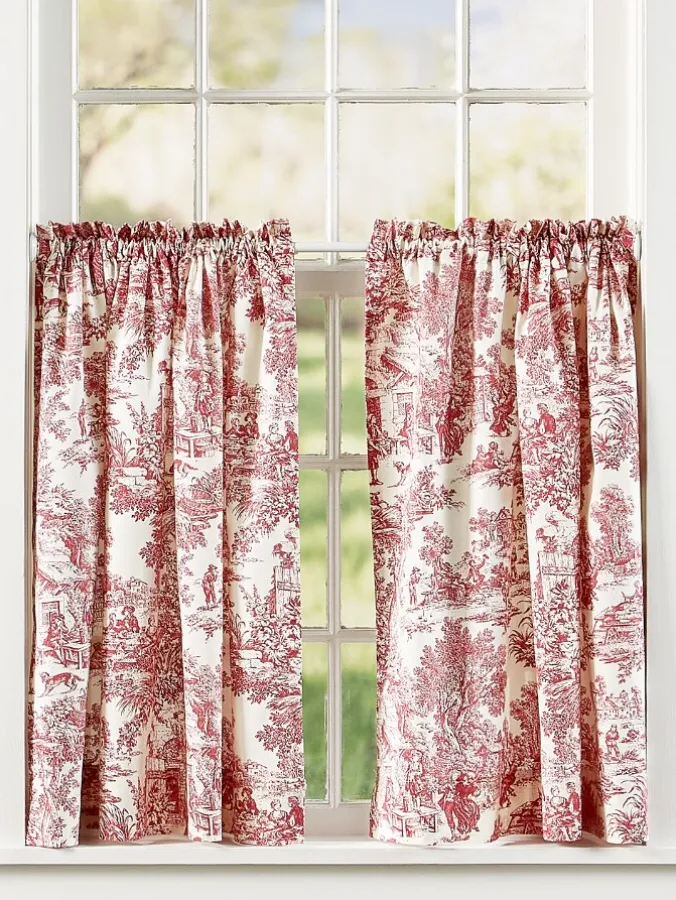 Essex Toile Rod Pocket Tiers by Country Curtains®