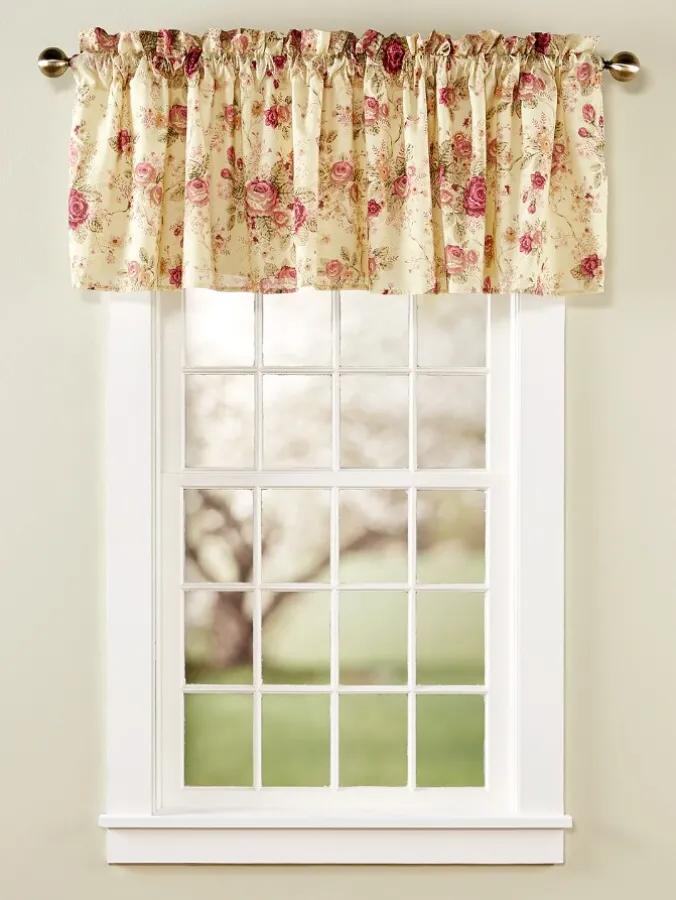 Everlasting Rose Lined Rod Pocket Valance