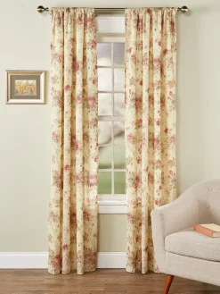 Everlasting Rose Lined Rod Pocket Curtains