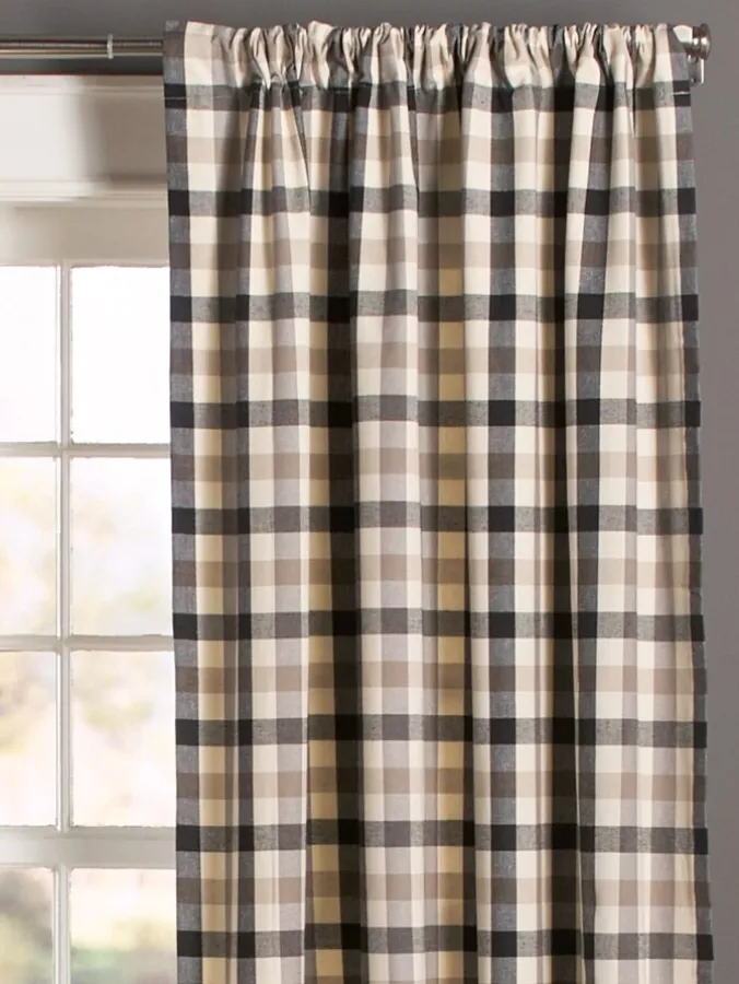 Farmhouse Check Lined Rod Pocket Curtains