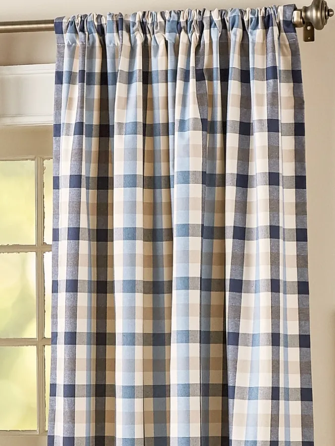 Farmhouse Check Lined Rod Pocket Curtains